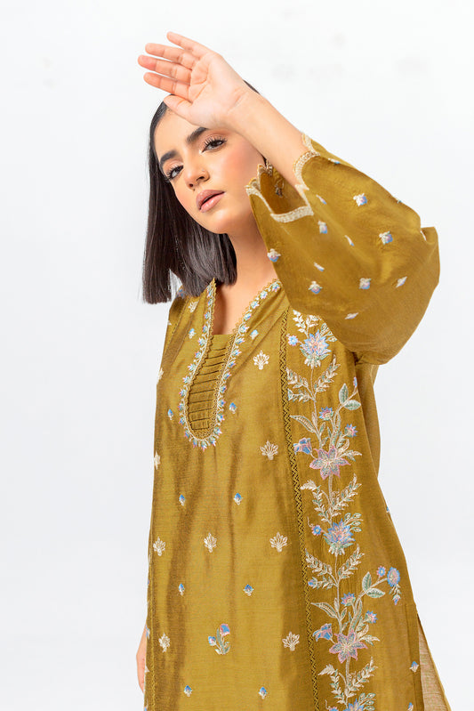 EMBROIDERED TWO TONE SHIRT (LUXURY PRET)