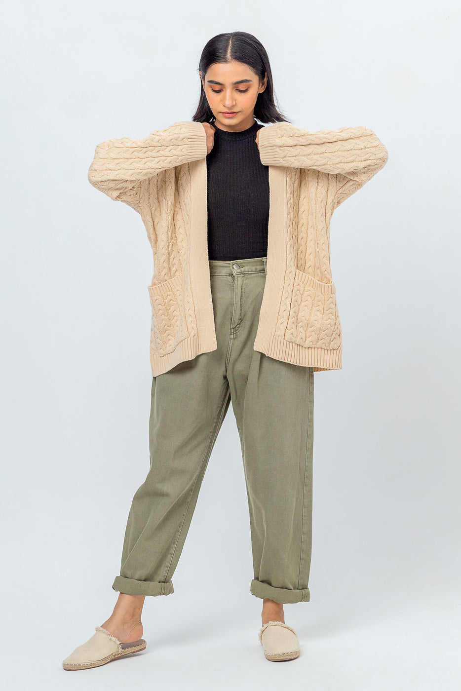 CABLE KNIT SHRUG