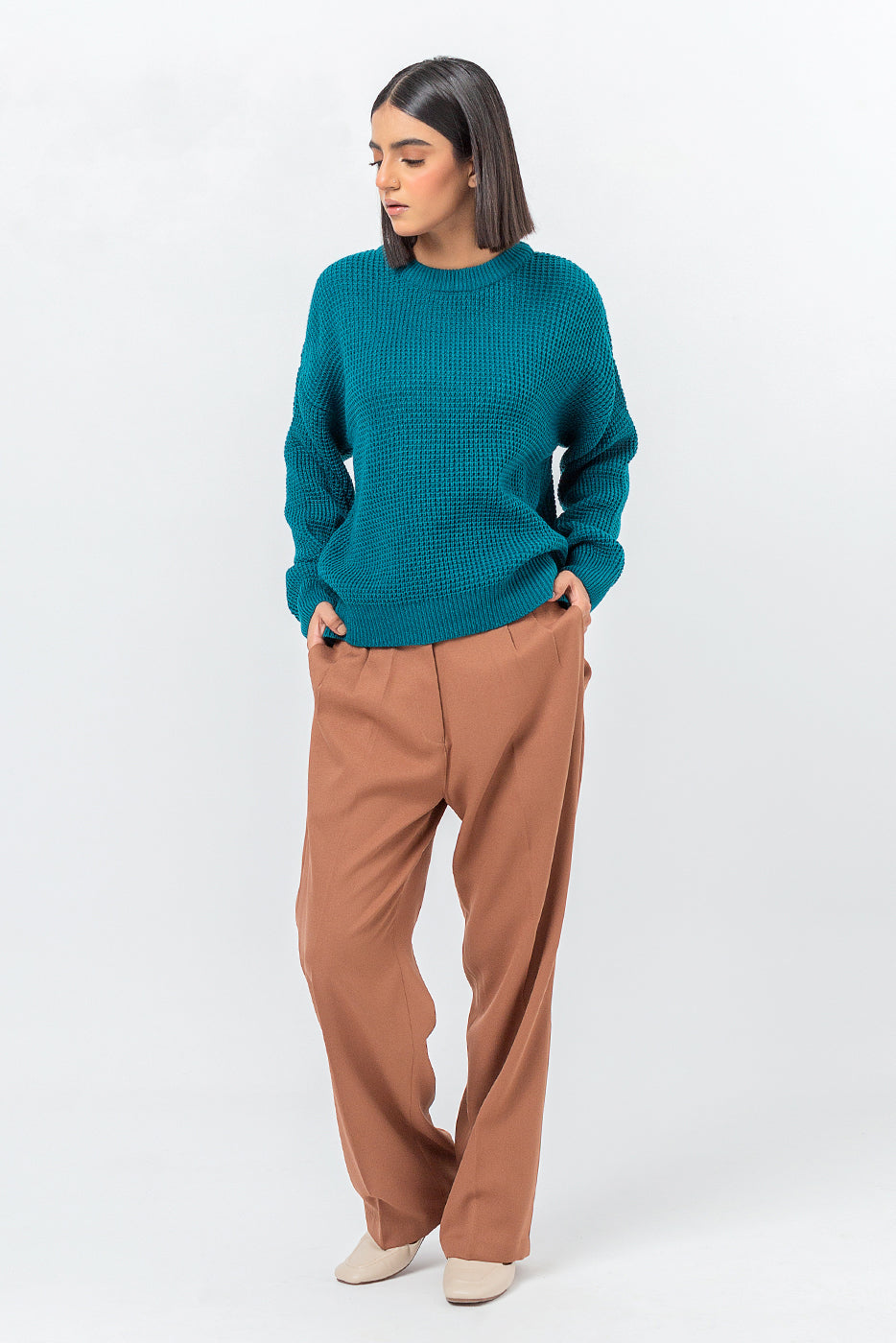 TEAL PULLOVER SWEATER