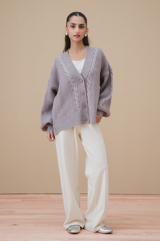 CABLE-KNIT CARDIGAN