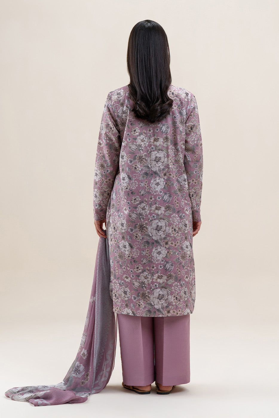 3 PIECE PRINTED LAWN SUIT-FLORA BLUSH (UNSTITCHED)