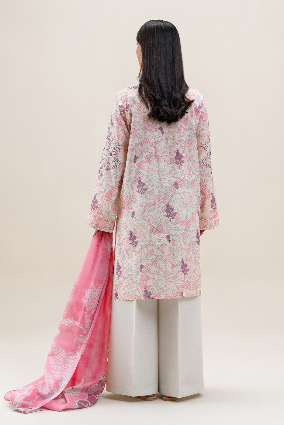 3 PIECE PRINTED LAWN SUIT-COLOR CRUSH (UNSTITCHED)