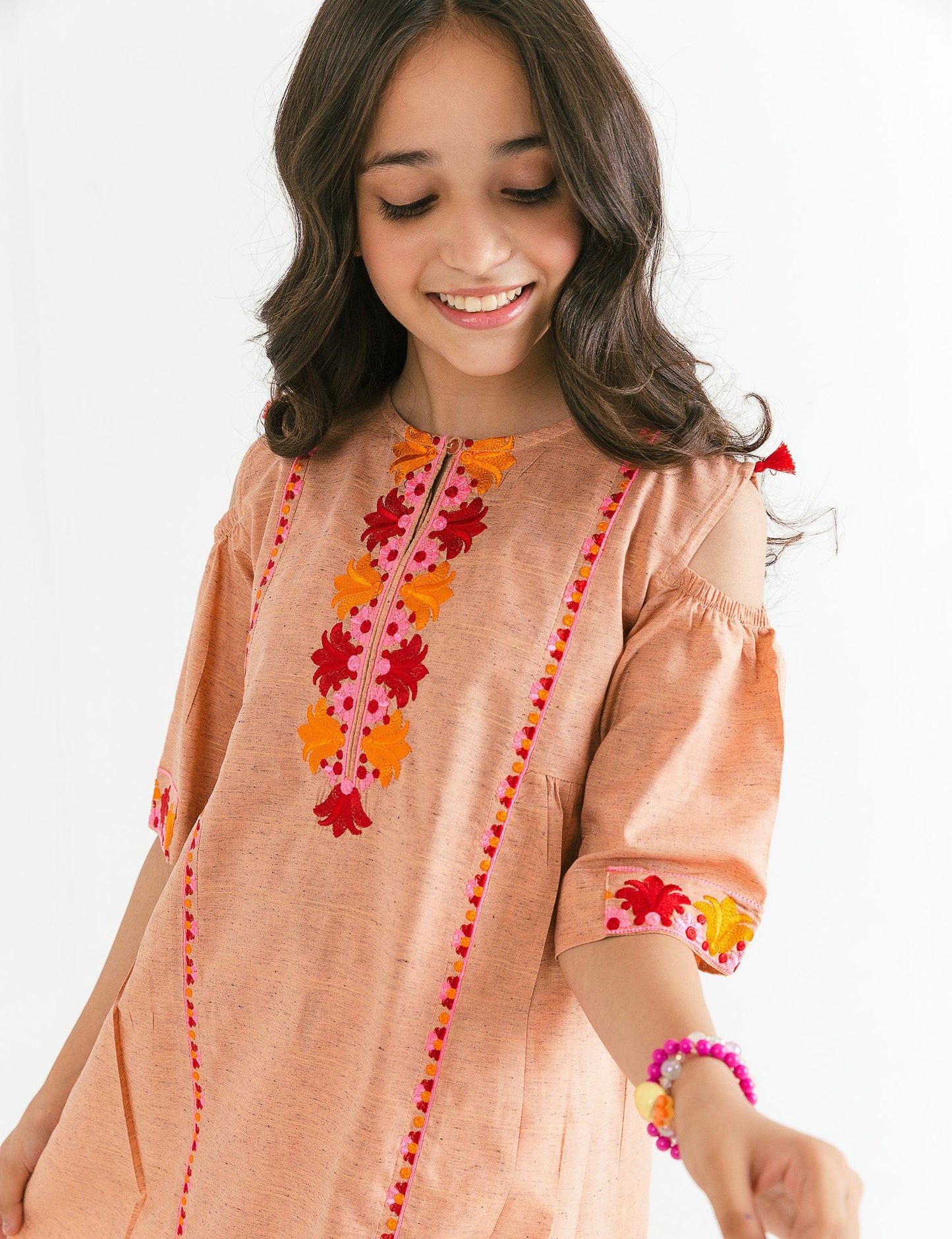 COLD SHOULDER Embroidered TOP