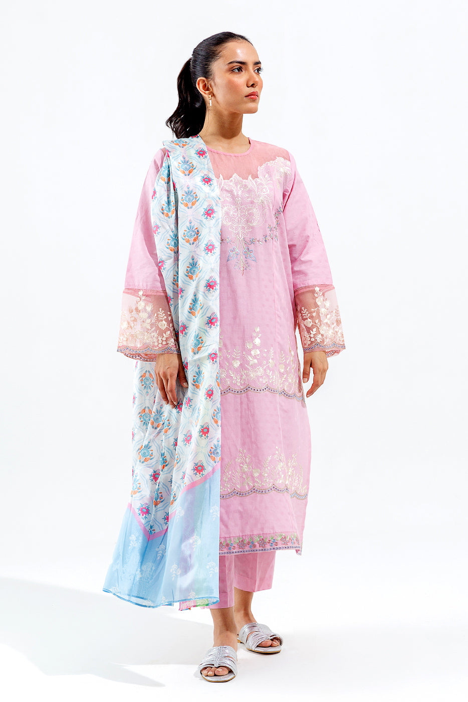 3 PIECE EMBROIDERED SELF JACQUARD SUIT (PRET) - BEECHTREE