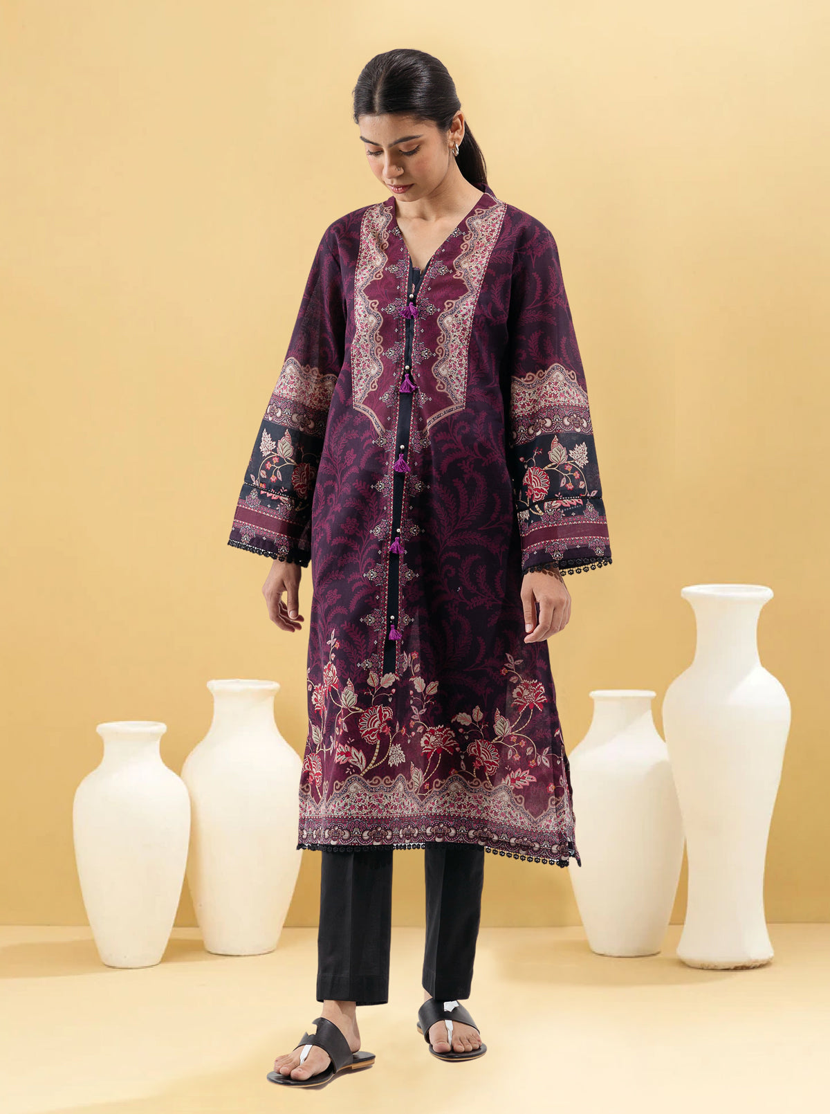 1 PIECE - PRINTED LAWN SHIRT - CHINTZ CHIC MORBAGH SU_22