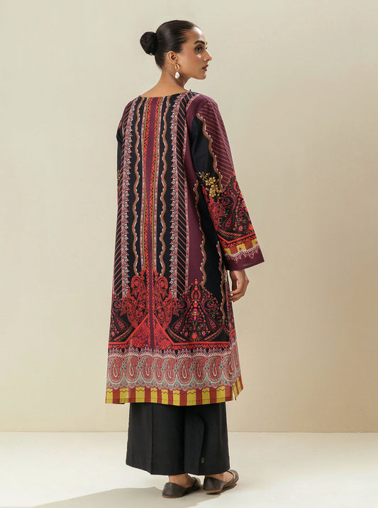 1 PIECE - PRINTED LAWN SHIRT - GOLD SHIELD MORBAGH SU_23