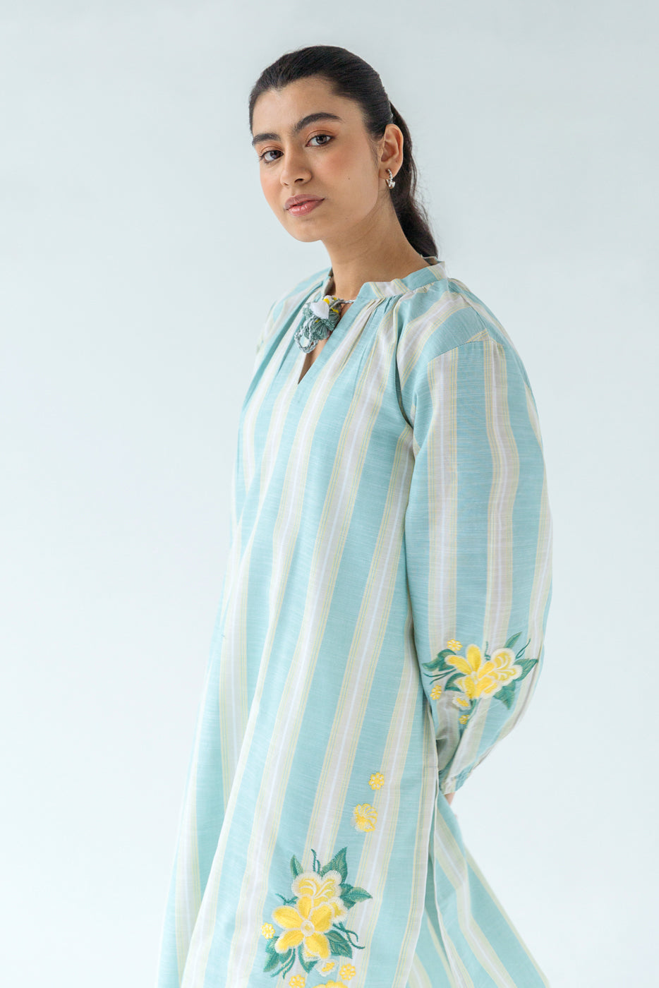 EMBROIDERED YARN DYED SHIRT (PRET)