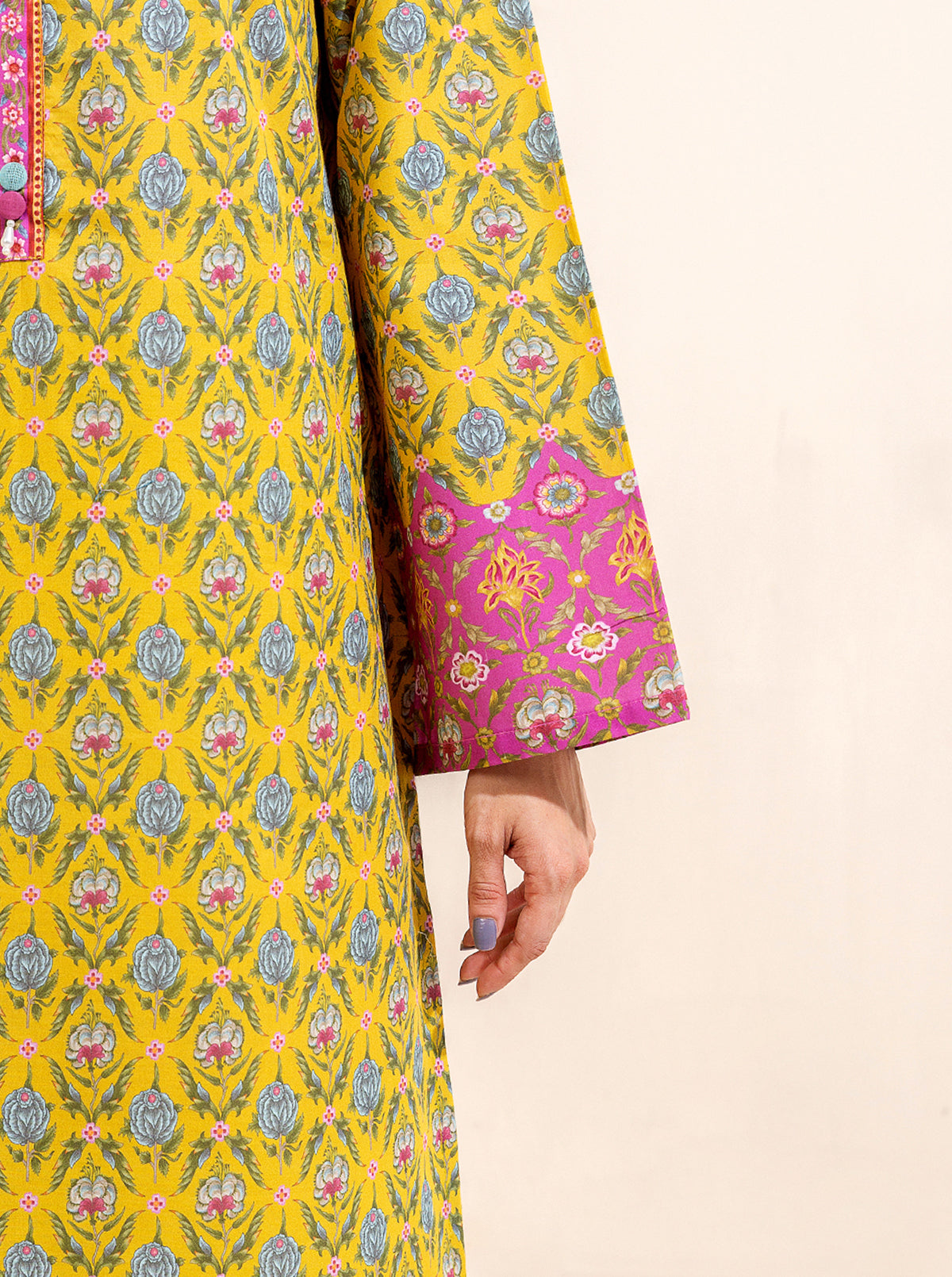 2 PIECE PRINTED LAWN SUIT-CANDY SAND (UNSTITCHED)