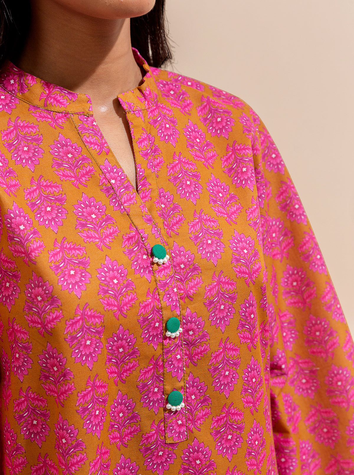 2 PIECE PRINTED LAWN SUIT-TRIBAL VIVID (UNSTITCHED)