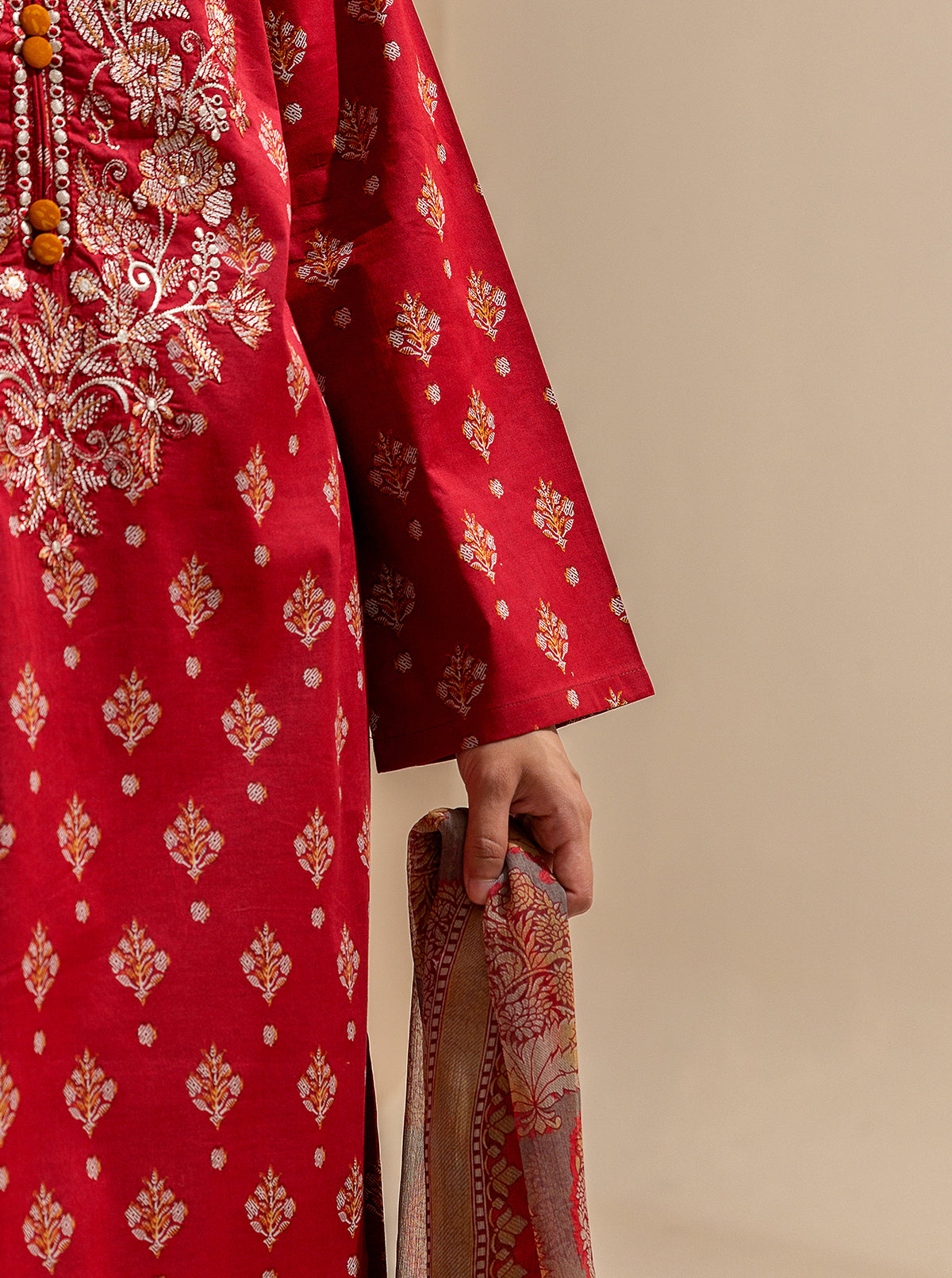3 PIECE EMBROIDERED LAWN SUIT-BRIGHT POPPY BT-MORBAGH SU_24