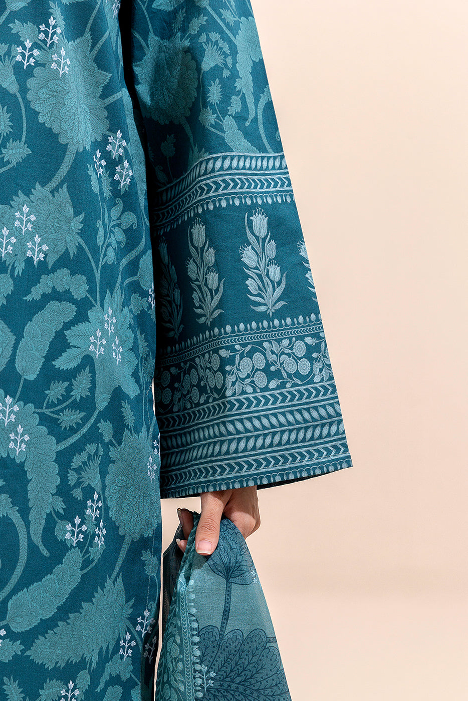 2 PIECE PRINTED LAWN SUIT-EMERALD SPELL (UNSTITCHED)