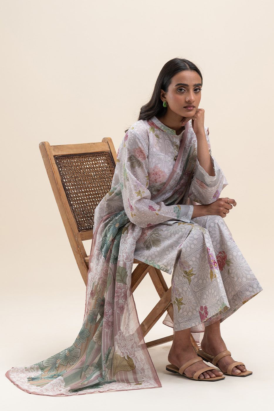 3 PIECE PRINTED LAWN SUIT-LILAC CRUSH (UNSTITCHED)
