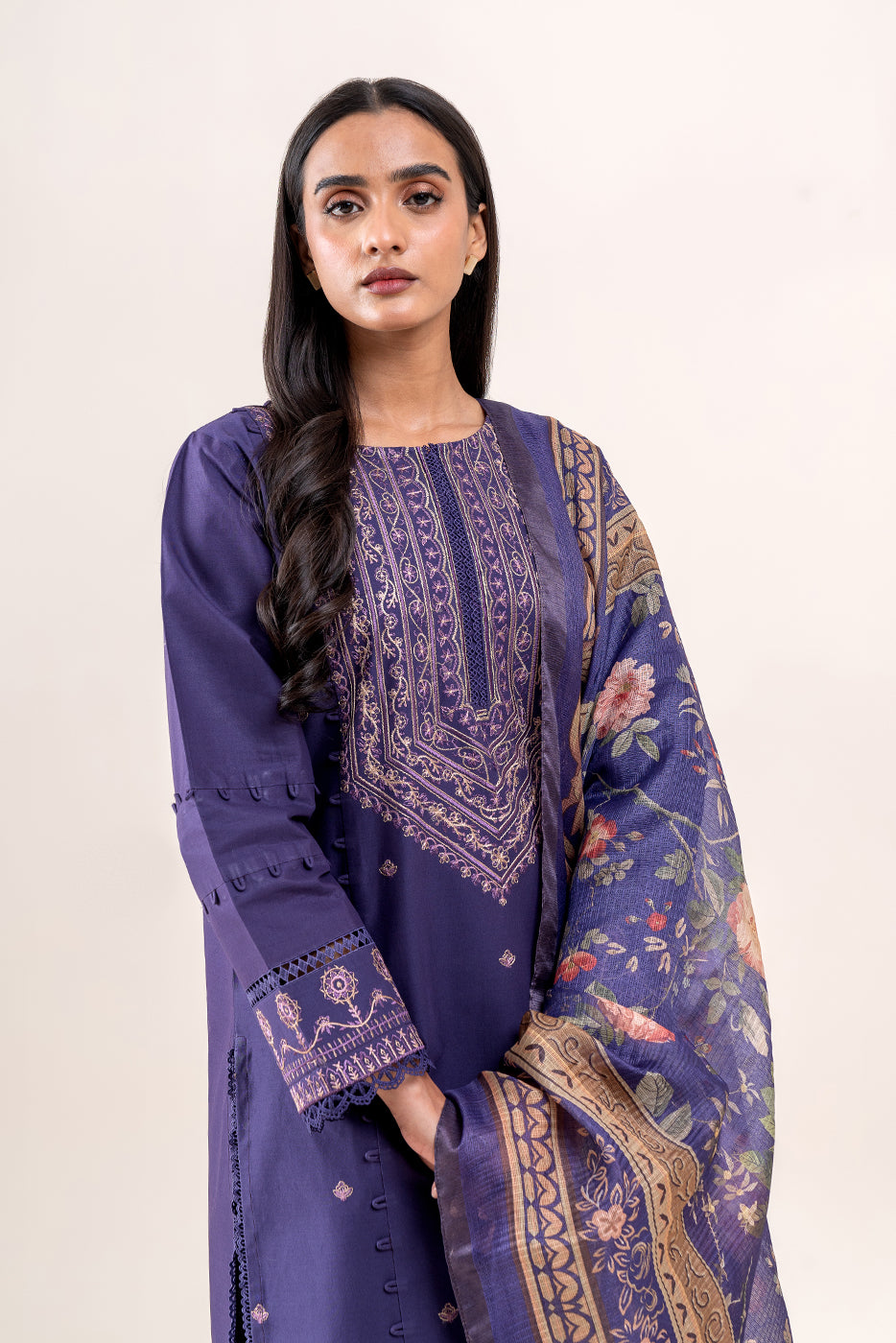 3 PIECE EMBROIDERED LAWN SUIT-FLORAL HAZE (UNSTITCHED)