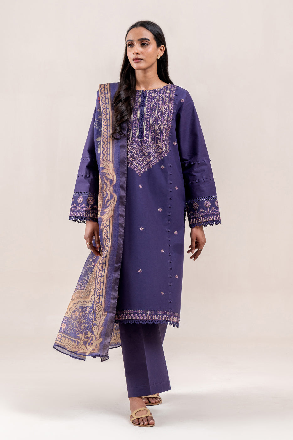 3 PIECE EMBROIDERED LAWN SUIT-FLORAL HAZE (UNSTITCHED)