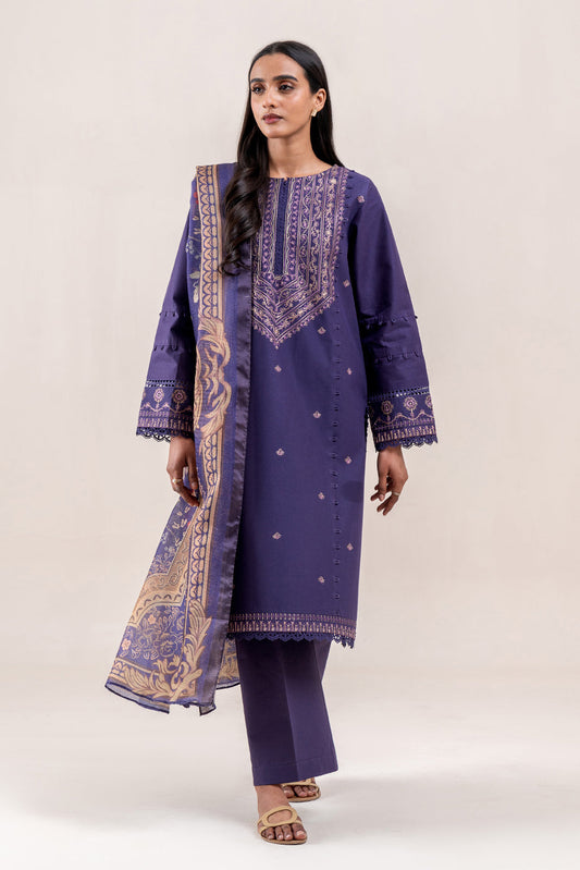 3 PIECE EMBROIDERED LAWN SUIT-FLORAL HAZE (UNSTITCHED)