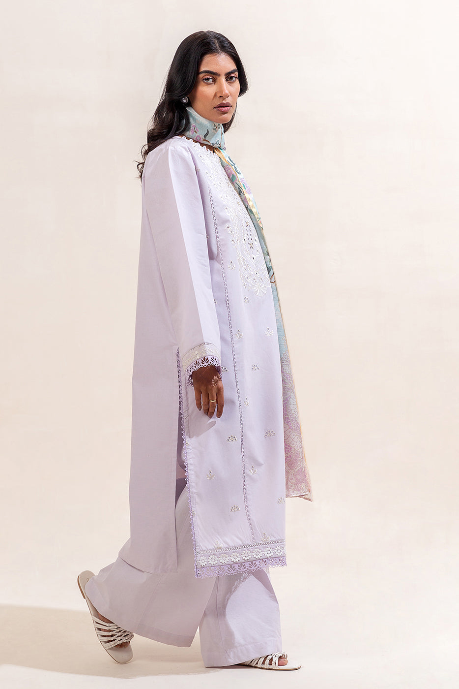 3 PIECE EMBROIDERED LAWN SUIT-FAIR LILAC (UNSTITCHED)