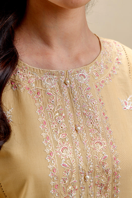 3 PIECE EMBROIDERED LAWN SUIT-GARDENIA HAZE (UNSTITCHED)