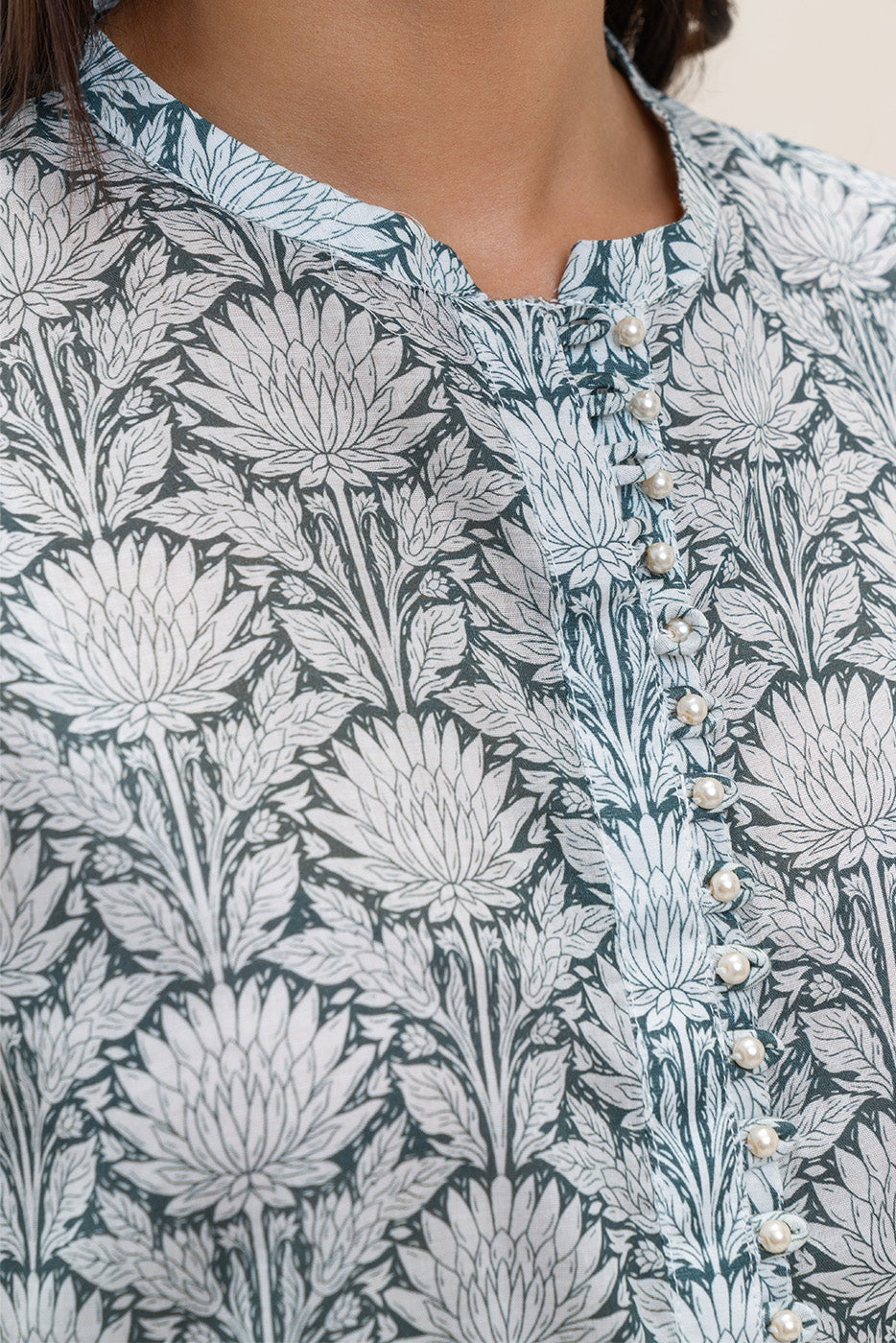 2 PIECE PRINTED LAWN SUIT-VIRIDIAN DEW (UNSTITCHED)