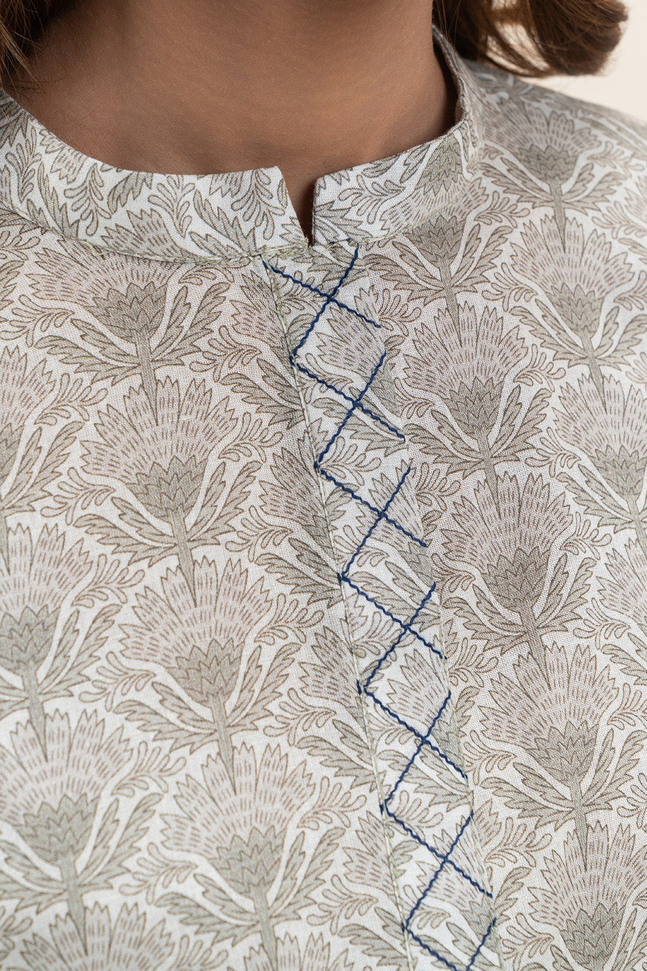 3 PIECE PRINTED LAWN SUIT-POWDER PUFF (UNSTITCHED)