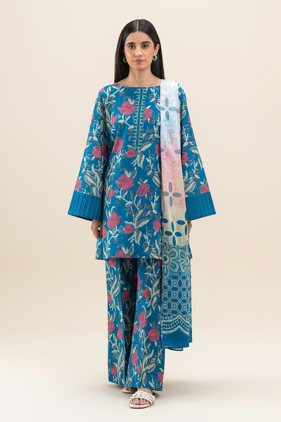 3 PIECE PRINTED LAWN SUIT-FLORAL WEAVE (UNSTITCHED)