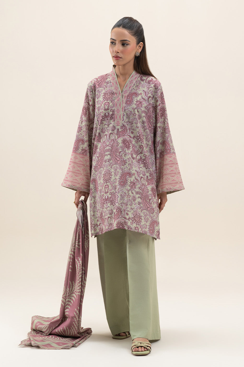 3 PIECE PRINTED LAWN SUIT-FLORET LUSH (UNSTITCHED)