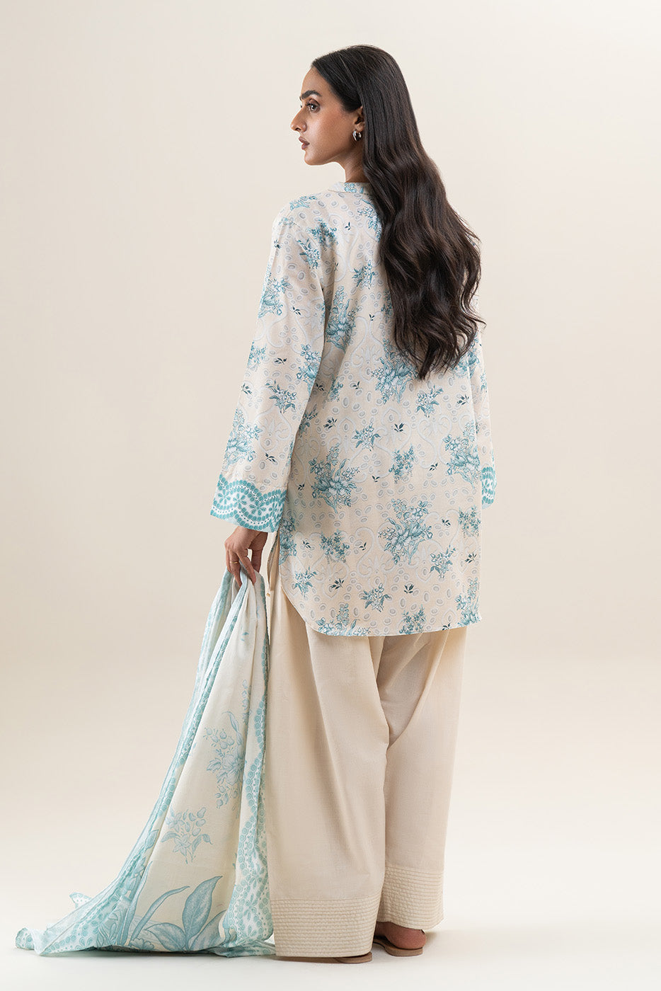 3 PIECE PRINTED LAWN SUIT-IVORY GLAM (UNSTITCHED)