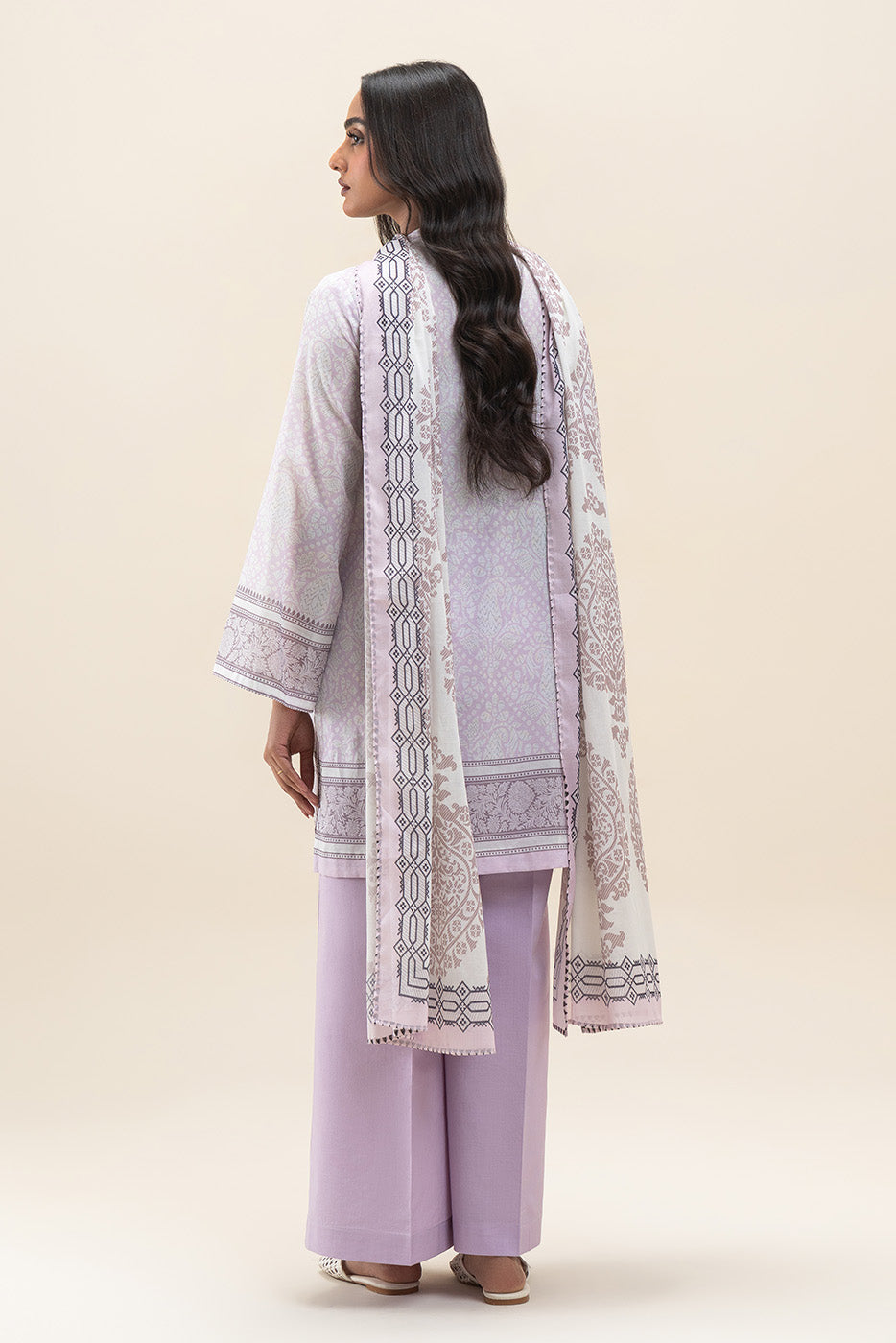 3 PIECE PRINTED LAWN SUIT-ORCHID GLAZE (UNSTITCHED)