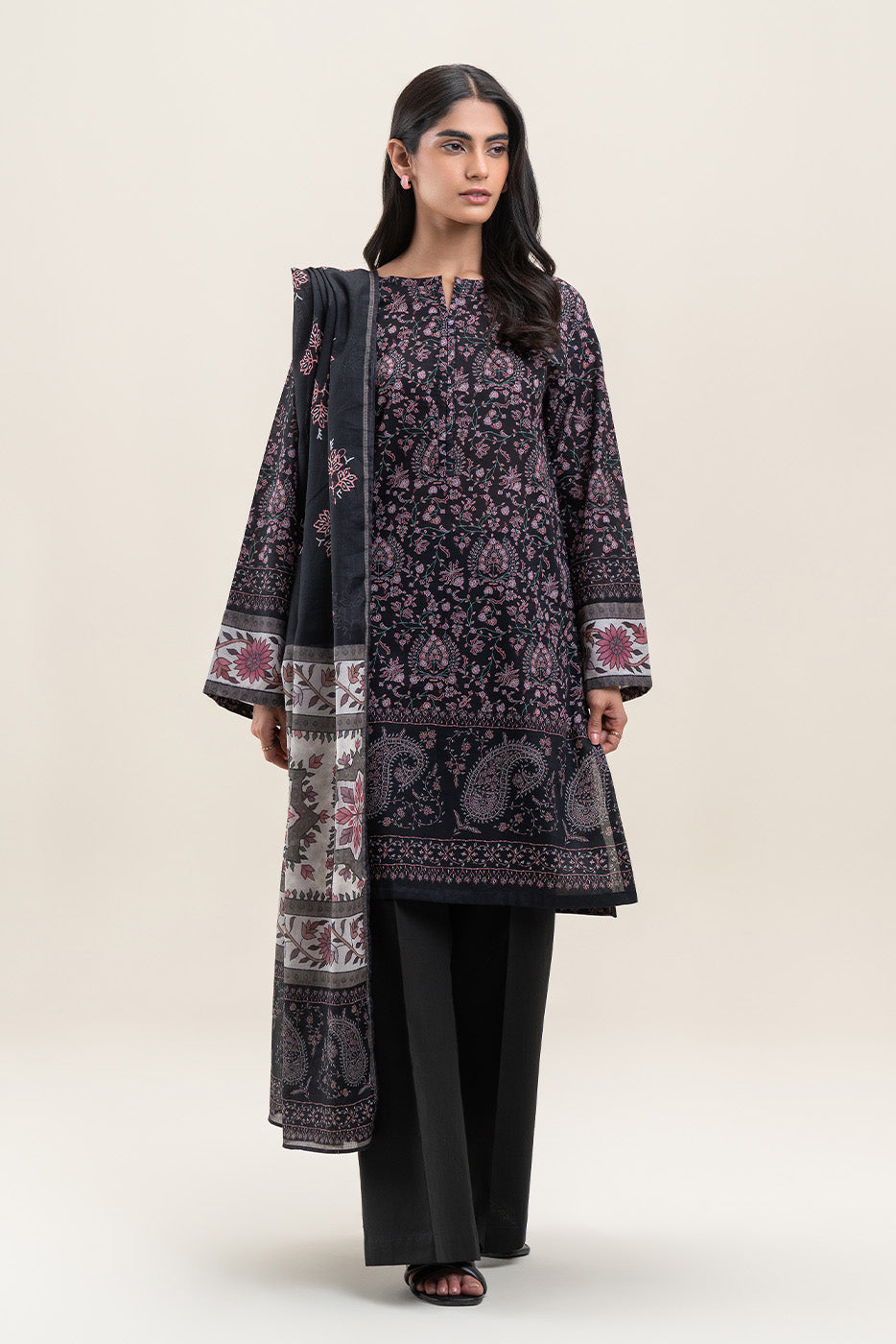 3 PIECE PRINTED LAWN LAWN SUIT-WOVEN PITCH (UNSTITCHED)