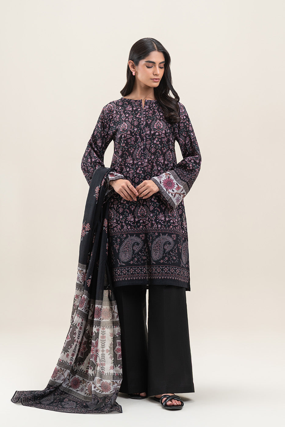 3 PIECE PRINTED LAWN LAWN SUIT-WOVEN PITCH (UNSTITCHED)