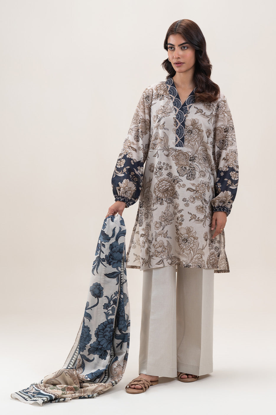 3 PIECE PRINTED LAWN SUIT-VERDANT SMOKE (UNSTITCHED)