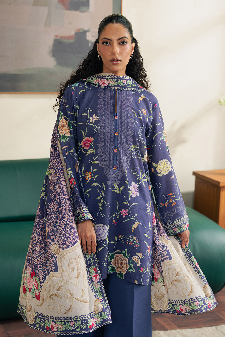 3 PIECE PRINTED LAWN SUIT-IMPERIAL AURA (UNSTITCHED)