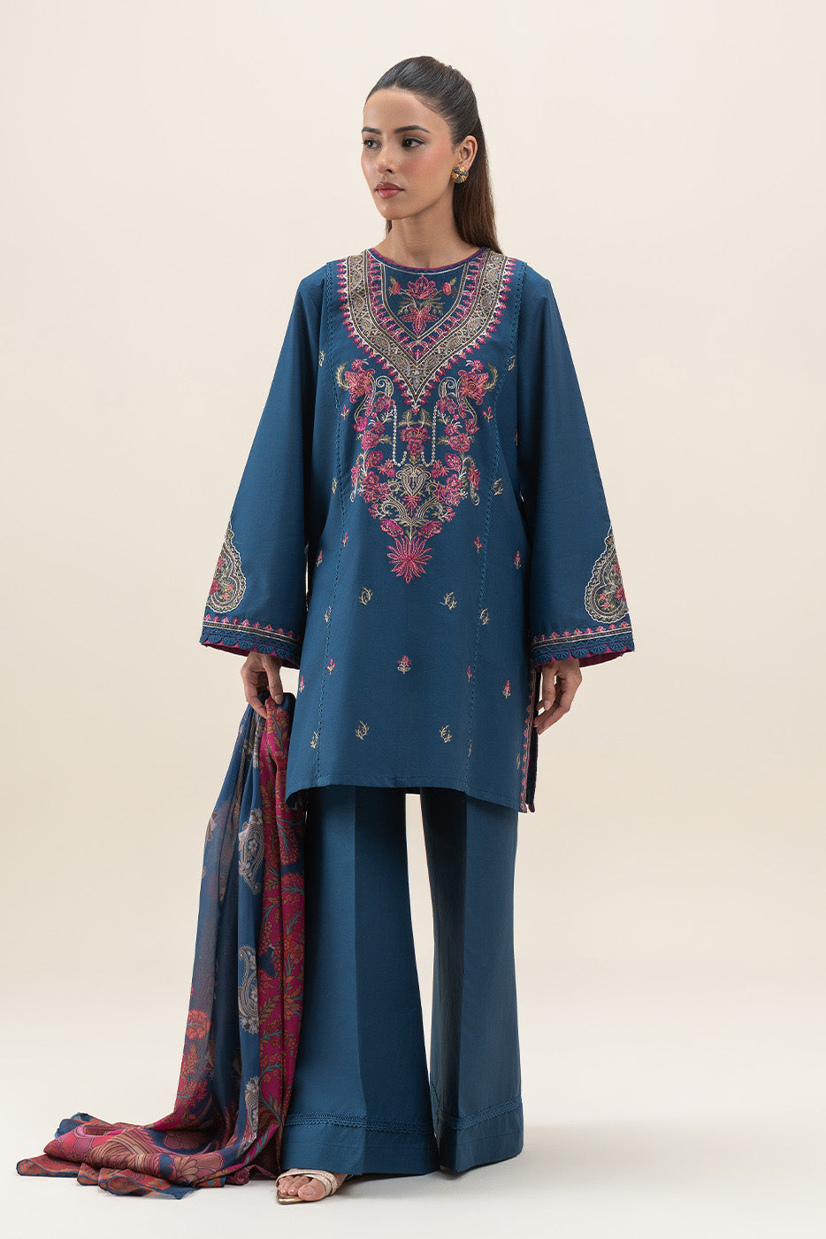 3 PIECE EMBROIDERED LAWN SUIT-CERULEAN DREAM (UNSTITCHED)