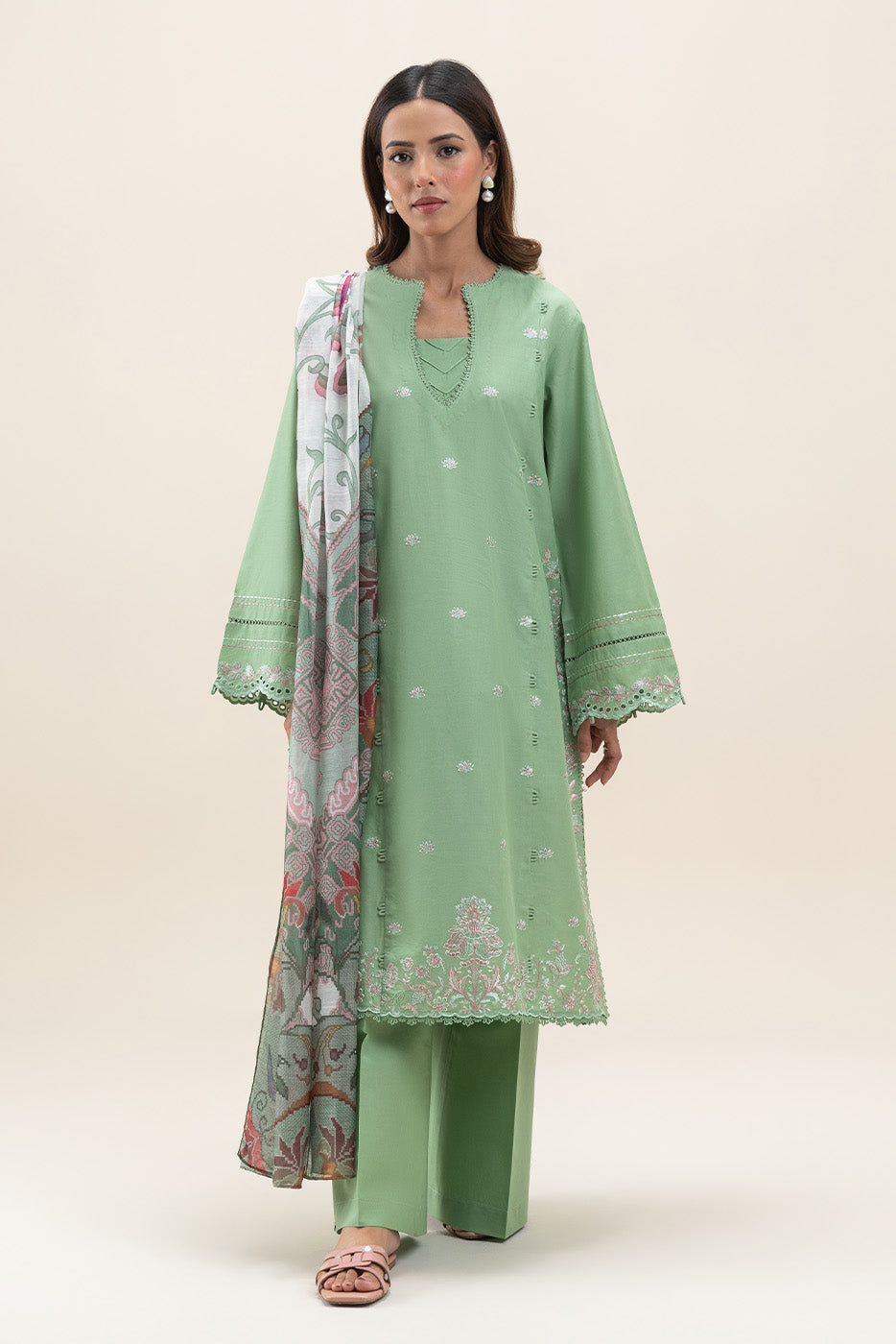 3 PIECE EMBROIDERED LAWN SUIT-FERN BLOOM (UNSTITCHED)