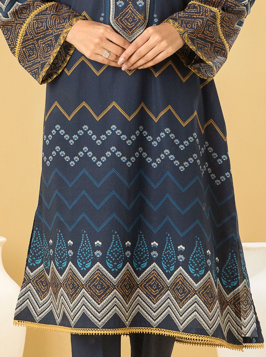 1 PIECE - PRINTED LAWN SHIRT - INKY BLUES MORBAGH SU_22
