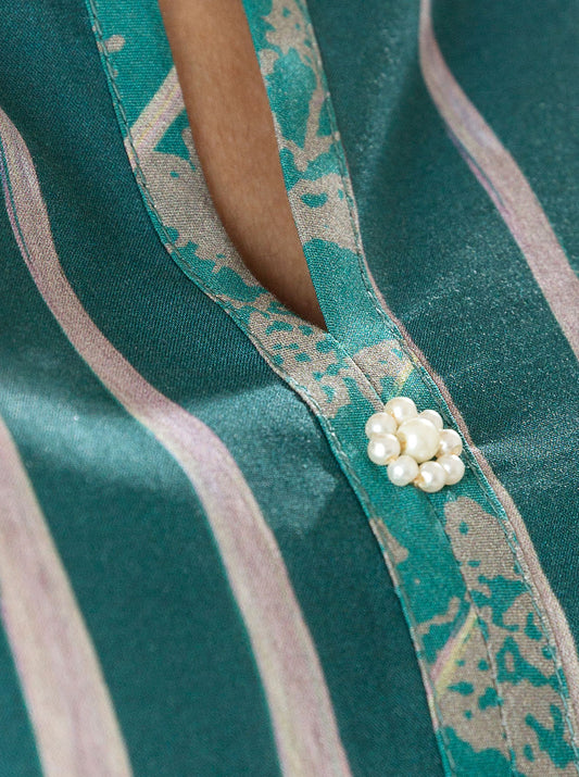 1 PIECE - PRINTED LAWN SHIRT - TEAL QUARTZ MORBAGH SU_22