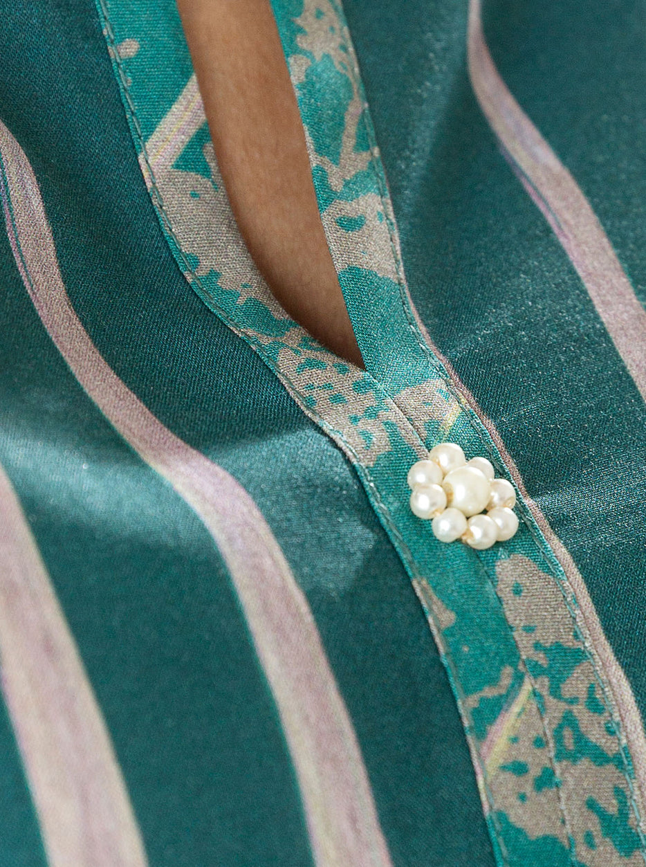 1 PIECE - PRINTED LAWN SHIRT - TEAL QUARTZ MORBAGH SU_22