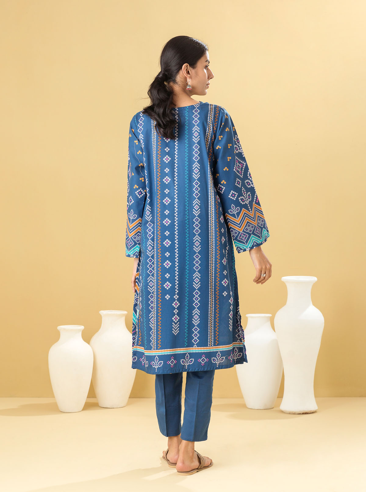 1 PIECE - PRINTED LAWN SHIRT - ALLURING BLUE MORBAGH SU_22