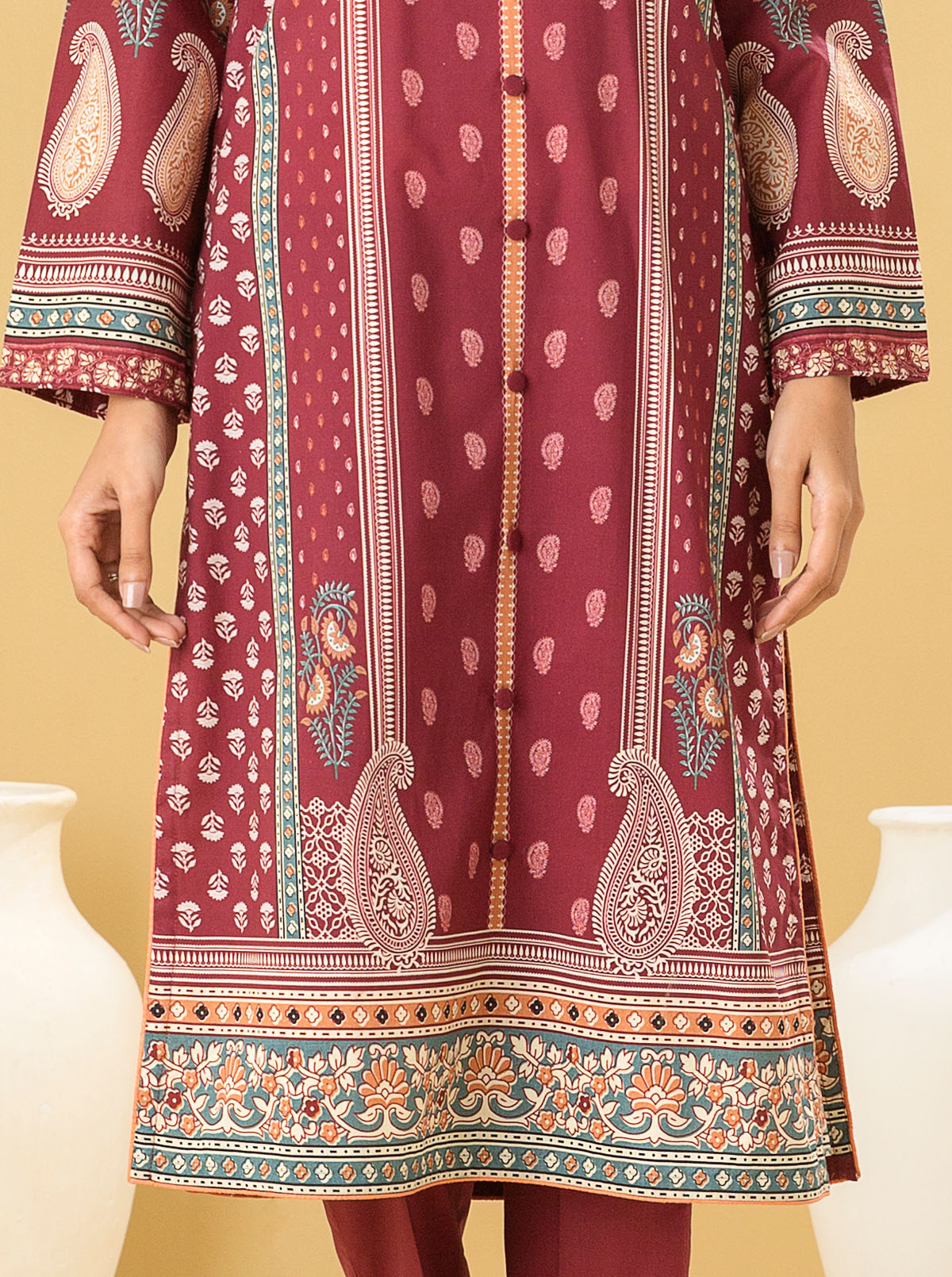 1 PIECE - PRINTED LAWN SHIRT - ETHNIC OBSESSION MORBAGH SU_22