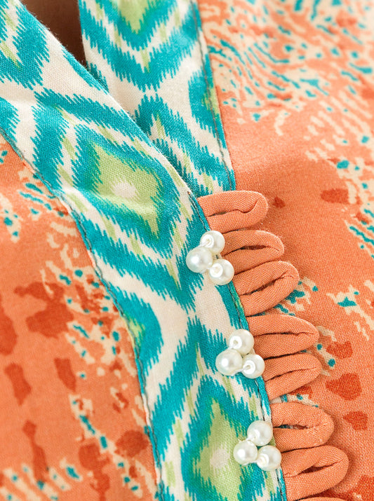 2 PIECE - PRINTED LAWN SUIT - AMBER TONES MORBAGH SU_22