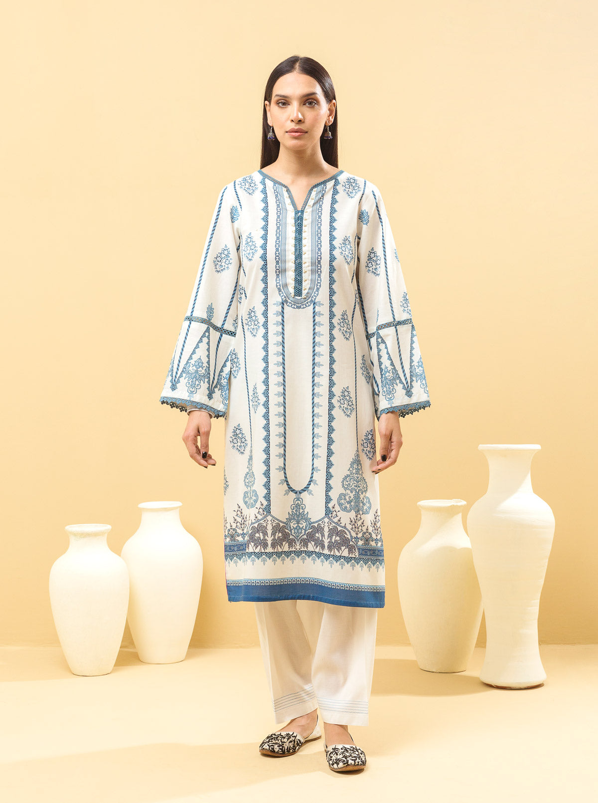 2 PIECE - PRINTED LAWN SUIT - CERULEAN OPAL MORBAGH SU_22