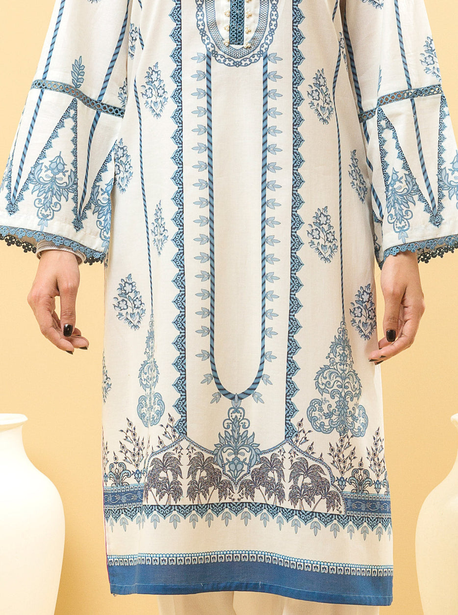 2 PIECE - PRINTED LAWN SUIT - CERULEAN OPAL MORBAGH SU_22