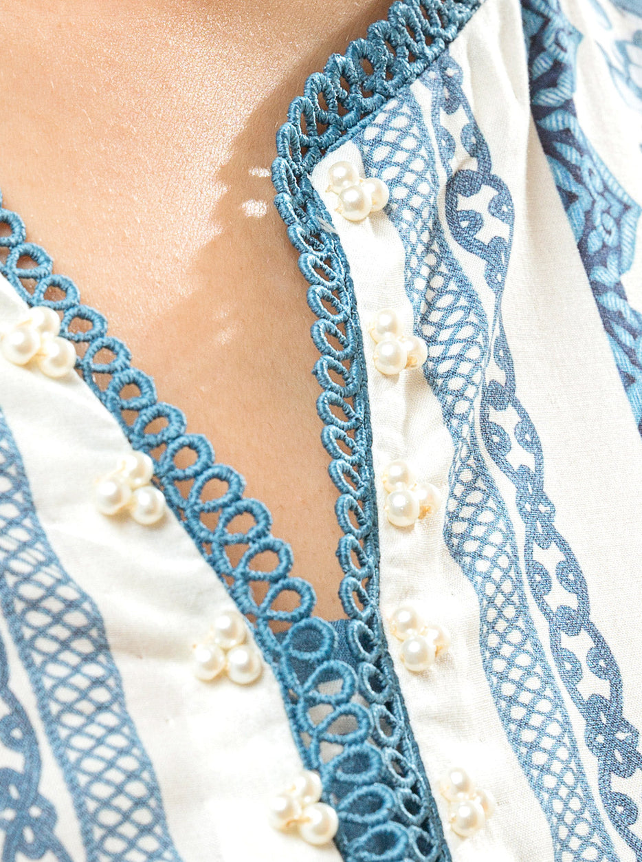 2 PIECE - PRINTED LAWN SUIT - CERULEAN OPAL MORBAGH SU_22