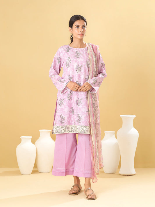 2 PIECE - PRINTED LAWN SUIT - LILAC HINT MORBAGH SU_22