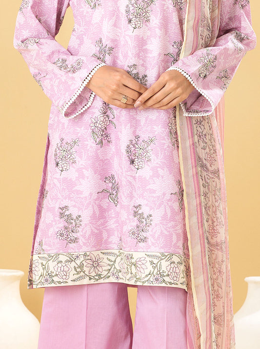 2 PIECE - PRINTED LAWN SUIT - LILAC HINT MORBAGH SU_22