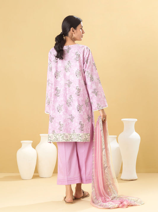 2 PIECE - PRINTED LAWN SUIT - LILAC HINT MORBAGH SU_22