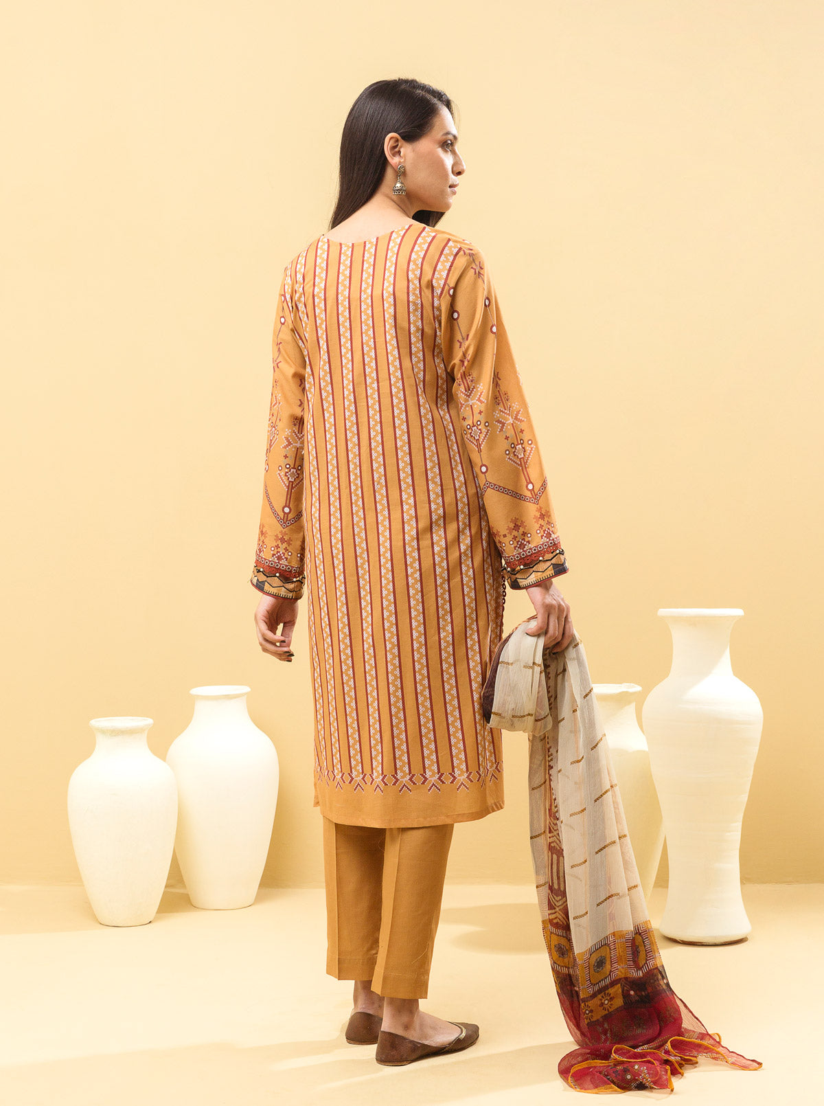 2 PIECE - PRINTED LAWN SUIT - MUSTARD MAZE MORBAGH SU_22
