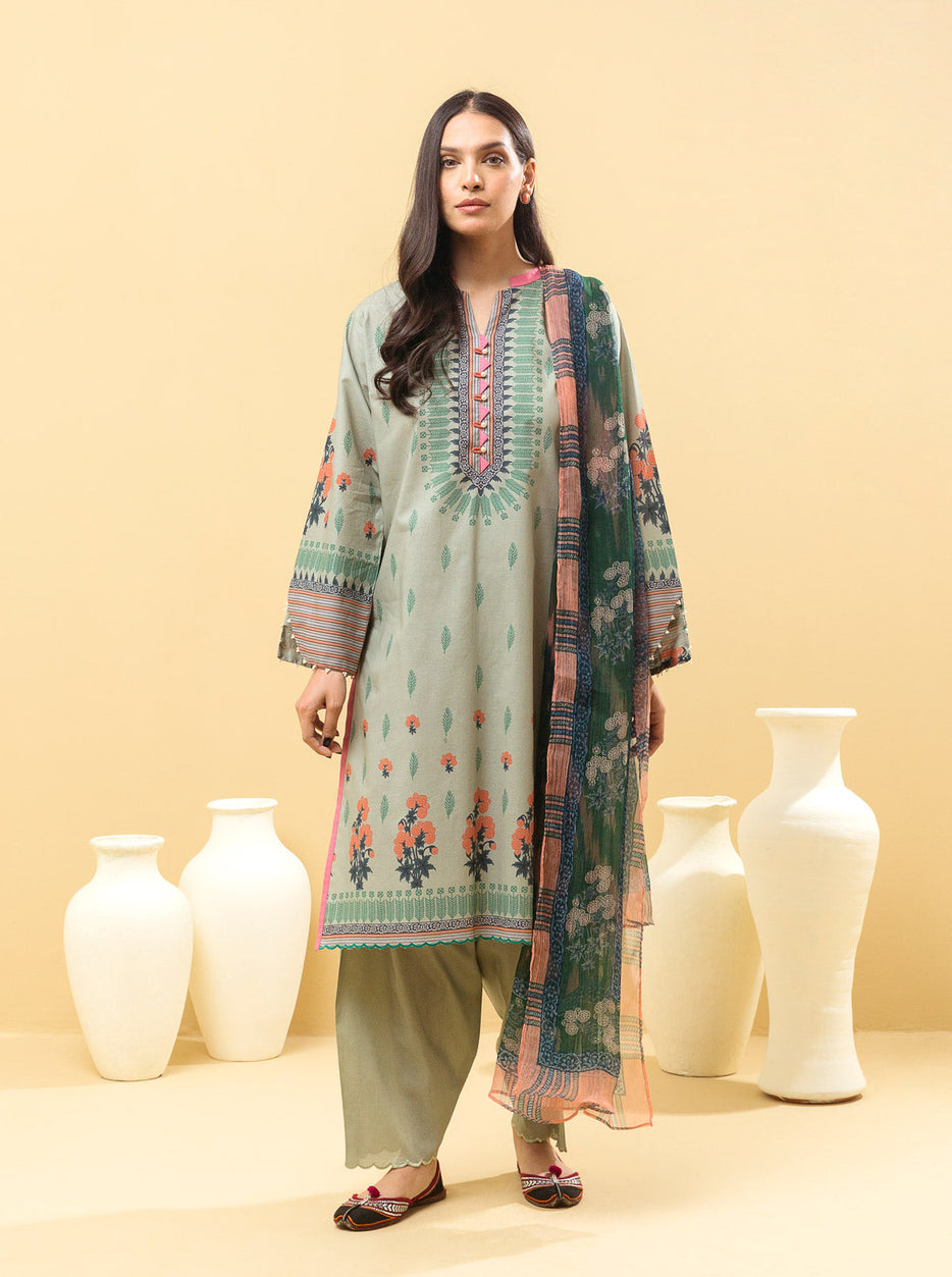 2 PIECE - PRINTED LAWN SUIT - SPRING JADE MORBAGH SU_22