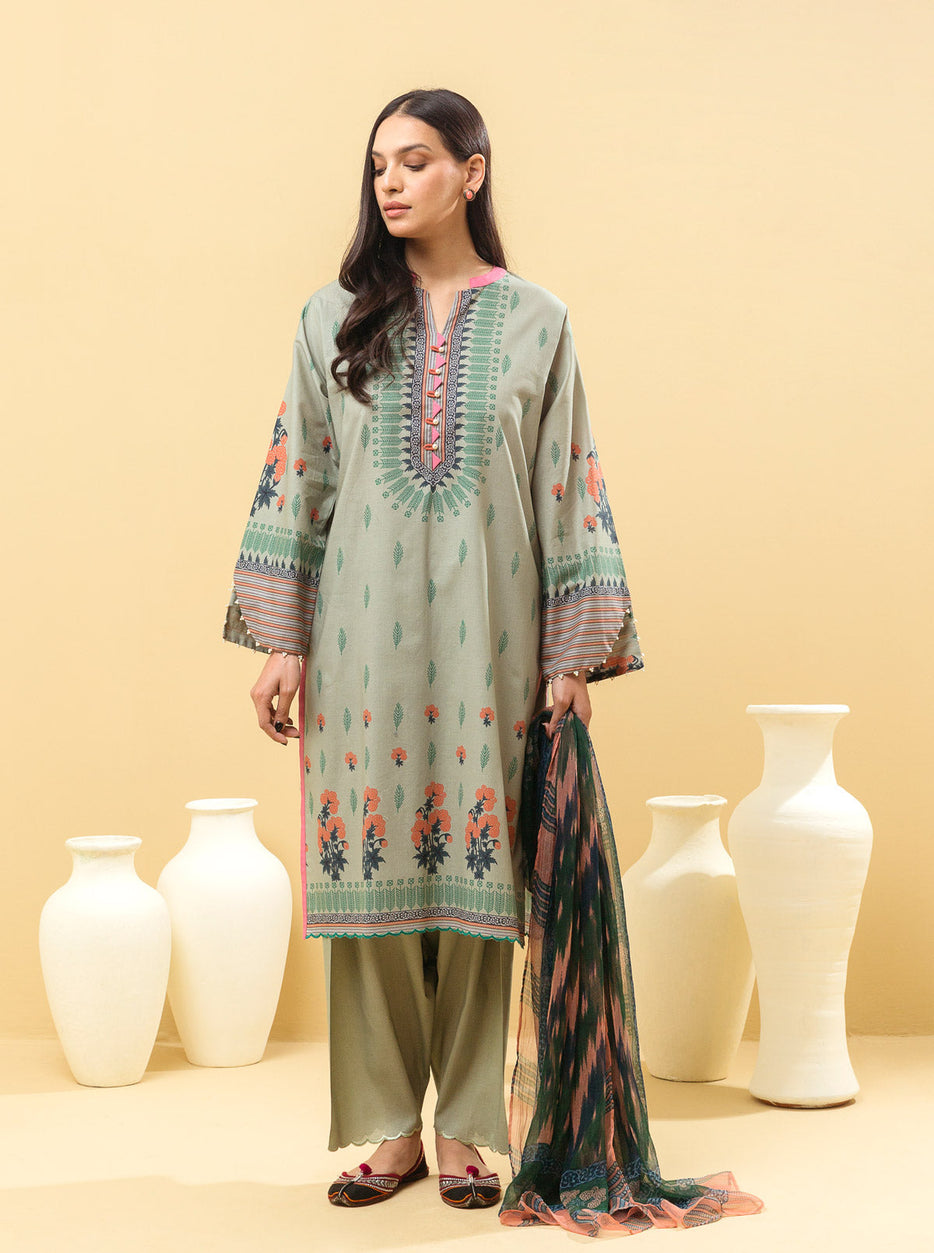 2 PIECE - PRINTED LAWN SUIT - SPRING JADE MORBAGH SU_22