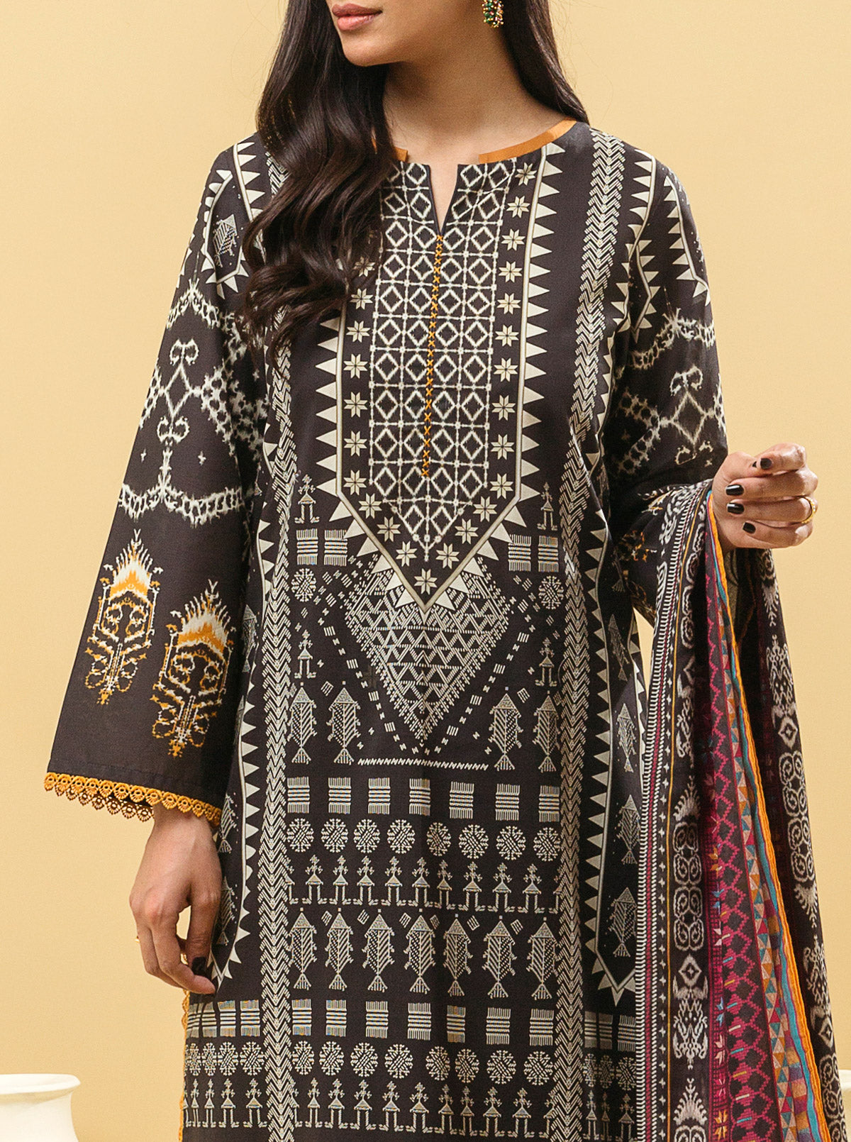 2 PIECE - PRINTED LAWN SUIT - VINTAGE ORNATE MORBAGH SU_22