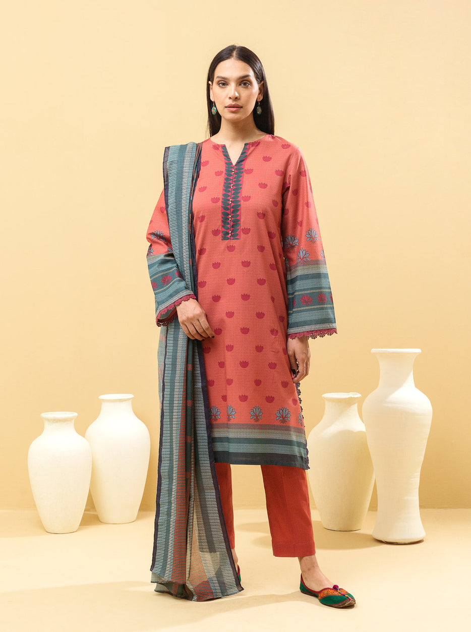 2 PIECE - PRINTED LAWN SUIT - ELEGANT ETHNIC MORBAGH SU_22